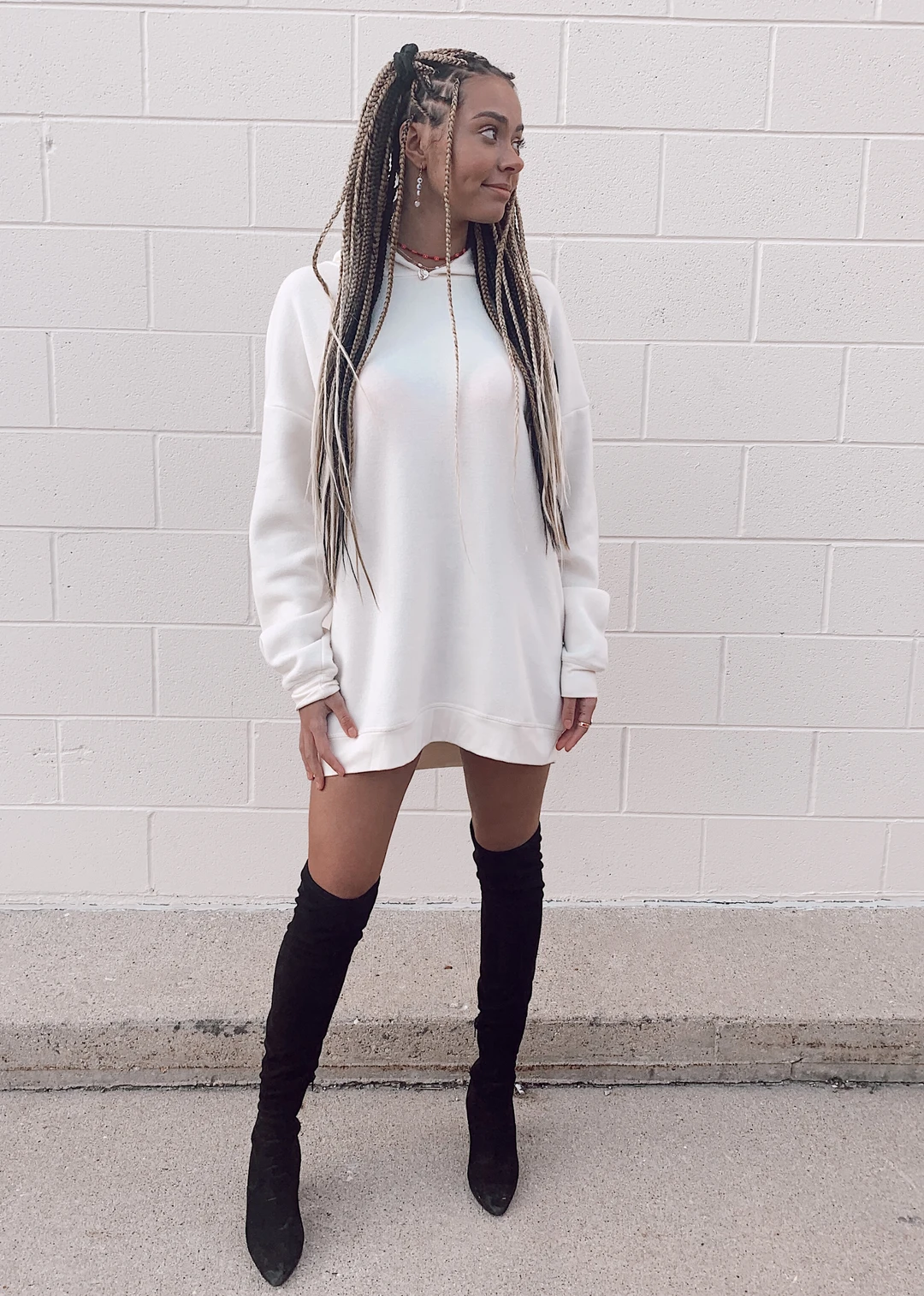 Project Social T Sweaters & Sweatshirts Ariana Hoodie Dress ★ Cream 3 Project Social T Sweaters & Sweatshirts Ariana Hoodie Dress ★ Cream