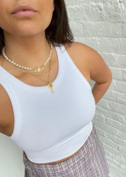 NIKIBIKI Spill The Tea High Neck Tank ★ White