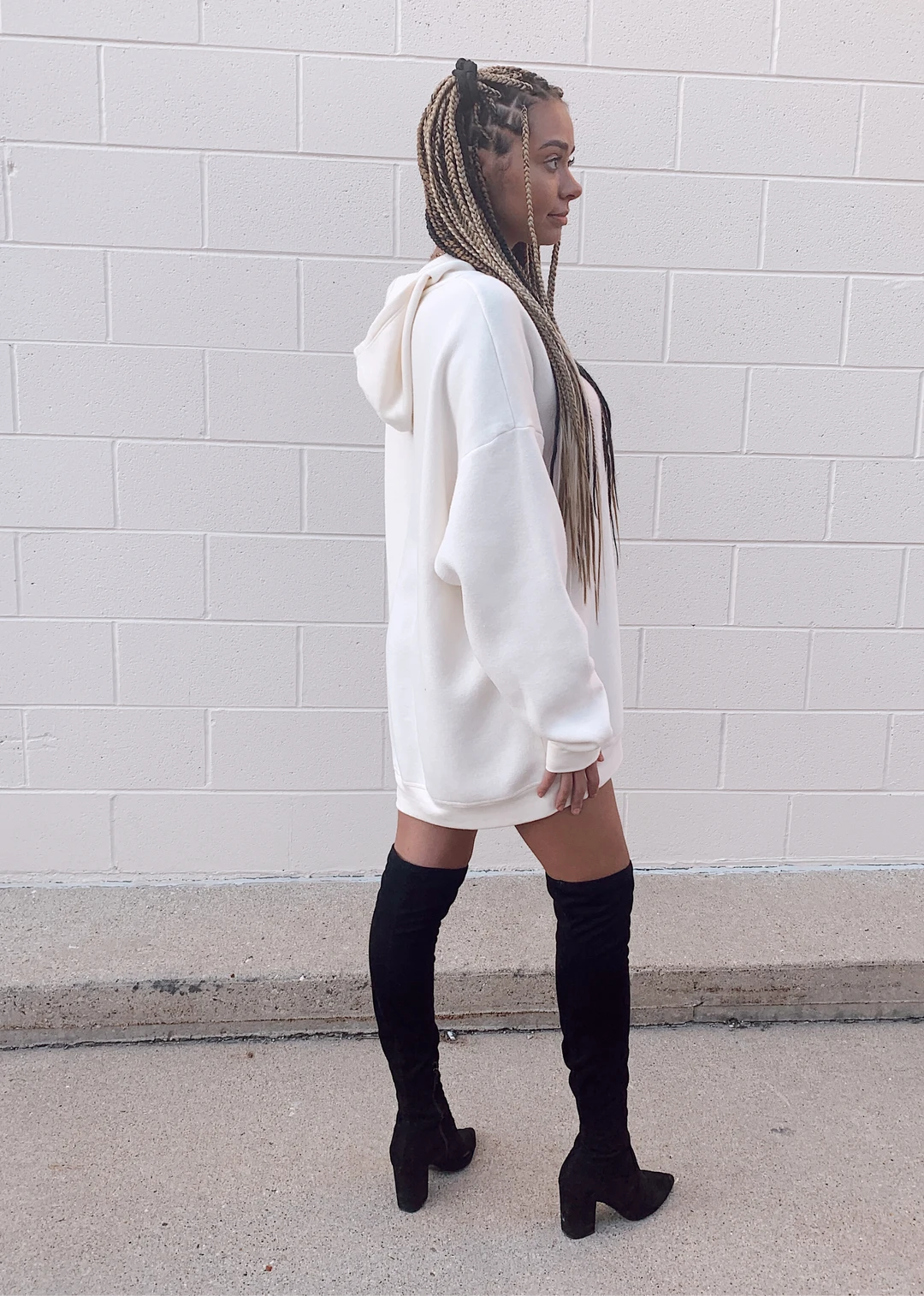 Project Social T Sweaters & Sweatshirts Ariana Hoodie Dress ★ Cream 4 Project Social T Sweaters & Sweatshirts Ariana Hoodie Dress ★ Cream