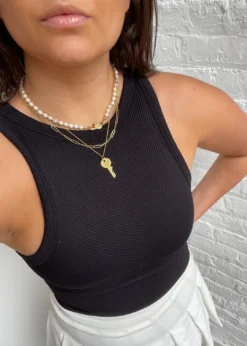 NIKIBIKI Best Sellers Spill The Tea High Neck Tank ★ Black