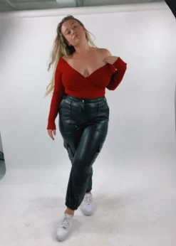 Project Social T Sale Hot Girl Wrap Long Sleeve Sweater ★ Red