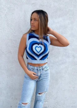 Pretty Garbage Jar Of Hearts Tank ★ Blue Newness