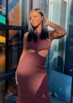 Pepper Mayo Pretty Girl Midi Dress ★ Brown