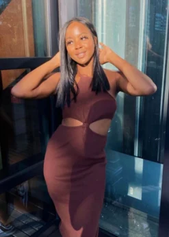 Pepper Mayo Pretty Girl Midi Dress ★ Brown