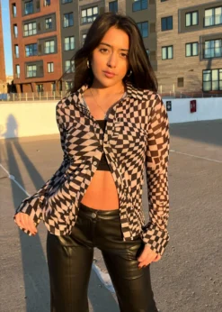 NIA Tops Been Like This Top ★ Black & Tan Checkered