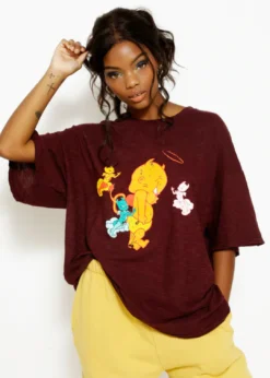 Beginning Boutique 39 Boys Lie Angry Cupid Boyfriend Tee ★ Burgundy Newness