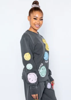 BySamiiRyan By Samii Ryan Smiley Good For You Crewneck ★ Black 9 BySamiiRyan By Samii Ryan Smiley Good For You Crewneck ★ Black