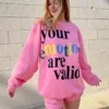 Mayfair Group Mayfair Your Emotions Are Valid Crewneck ★ Hot Pink