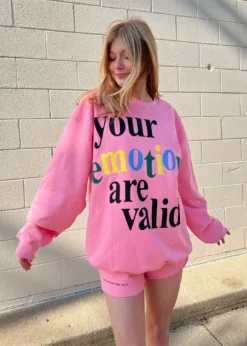Mayfair Group Mayfair Your Emotions Are Valid Crewneck ★ Hot Pink