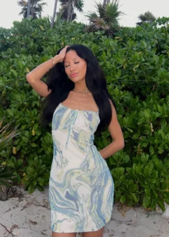 Blue Blush Yummy Mesh Dress ★ Sage