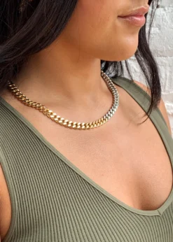 IiShii Designs Accessories Two Tone Chunky Chain Necklace ★ Gold And Silver