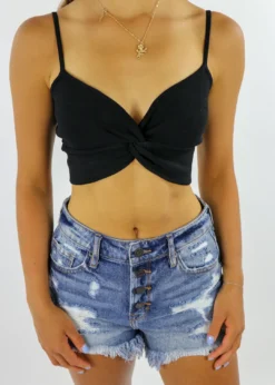 Olivaceous Slow Jamz Top ★ Black Tops