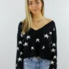 Rock N Rags The Sweet Life Sweater ★ Black With White Stars
