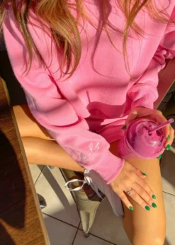 Rock N Rags Signature Cropped Crewneck Sweatshirt ★ Hot Pink