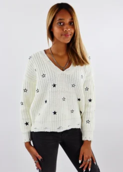 Hem & Thread Catch A Falling Star Sweater ★ Ivory Tops