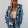 Hem & Thread Fuzzy Star Jacket ★ Dusty Blue