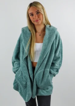 Hem & Thread Best Sellers Fuzzy Jacket ★ Teal