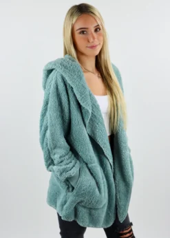 Hem & Thread Best Sellers Fuzzy Jacket ★ Teal