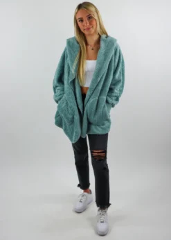 Hem & Thread Best Sellers Fuzzy Jacket ★ Teal