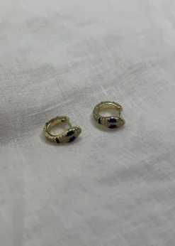 IiShii Designs Anaconda Huggie Earrings ★ Gold & Blue Accessories