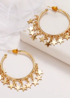 Rock N Rags Shop By Brand Written In The Stars Hoop Dangle Earrings ★ Gold