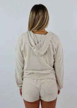 Vintage Havana Newness All On Me Terry Cloth Hoodie ★ Tan