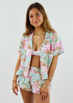 Vintage Havana Beach Boys Top ★ Teal & Pink Sale