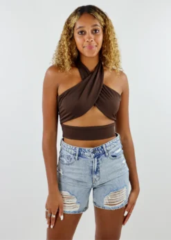 The Kript Tops Closer To You Top ★ Brown