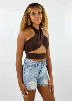 The Kript Tops Closer To You Top ★ Brown