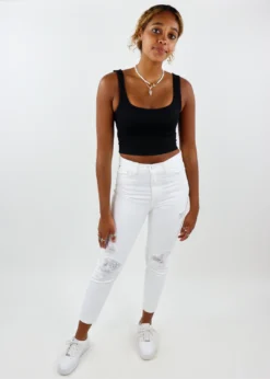 Just Black No Hard Feelings Straight Leg Jeans ★ White Denim Bottoms 11 Just Black No Hard Feelings Straight Leg Jeans ★ White Denim Bottoms