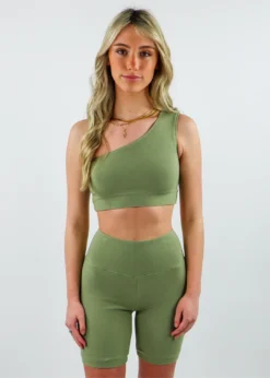 Bailey Rose Tops Lucky Strike One Shoulder Top ★ Sage