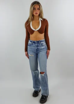 Bailey Rose Lonely Weekend Top ★ Brown & White Tops 17 Bailey Rose Lonely Weekend Top ★ Brown & White Tops