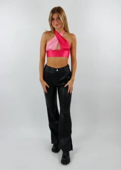 Cotton Candy Tops Dance With Me Tonight Halter Top ★ Hot Pink