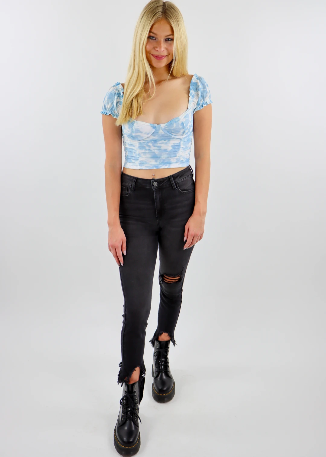 Tic Toc Babygirl Top ★ Blue Tie Dye Tops 6 Tic Toc Babygirl Top ★ Blue Tie Dye Tops