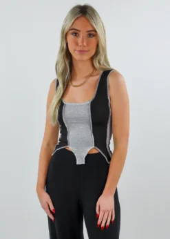 Stevenella Tops Good In Goodbye Tank ★ Grey And Black