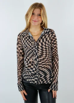 NIA Tops Been Like This Top ★ Black & Tan Checkered