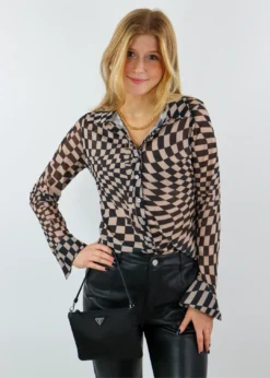 NIA Tops Been Like This Top ★ Black & Tan Checkered