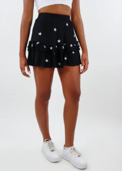 Storia Dancing In The Moonlight Skirt ★ Black With White Stars