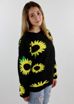 Daisy Street LTD Sunflower Field Sweater ★ Black