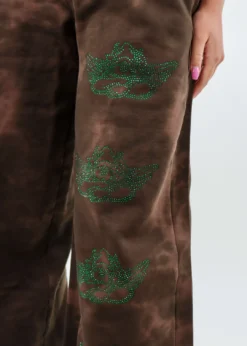 Boys Lie Wonderful Day To Dump Him Sweats ★ Brown Tie Dye Bottoms