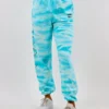 BySamiiRyan By Samii Ryan Smiley Embroidery Joggers ★ Blue Tie Dye Bottoms
