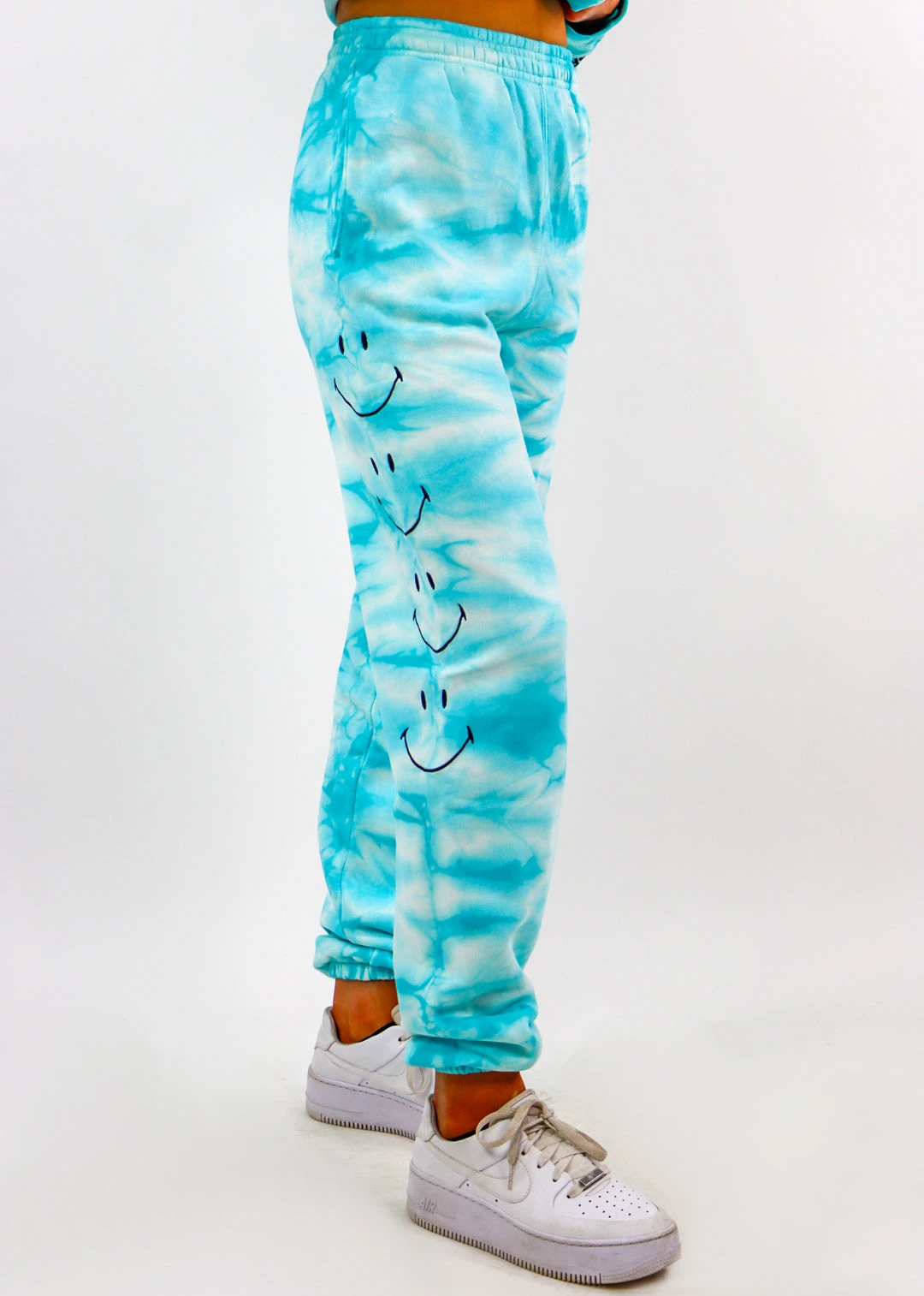 BySamiiRyan By Samii Ryan Smiley Embroidery Joggers ★ Blue Tie Dye Bottoms 4 BySamiiRyan By Samii Ryan Smiley Embroidery Joggers ★ Blue Tie Dye Bottoms