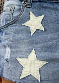 Vintage Havana Only Rock N Roll Shorts ★ Medium Wash Denim Bottoms