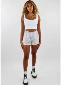 Vintage Havana Like It Is Shorts ★ Pink & Grey Tie Dye