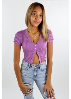 Cotton Candy Tops Nice For What Short Sleeve Sweater ★ Purple 13 Cotton Candy Tops Nice For What Short Sleeve Sweater ★ Purple