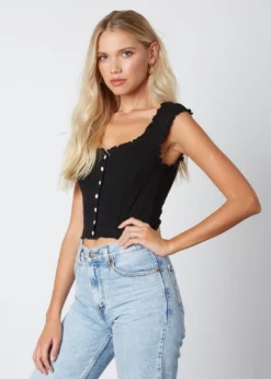 Cotton Candy Tops Crazy In Love Top ★ Black