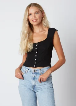 Cotton Candy Tops Crazy In Love Top ★ Black