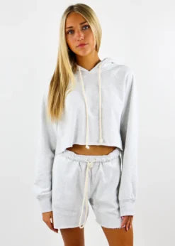 Cotton Candy Tops Better Together Cropped Hoodie ★ Grey