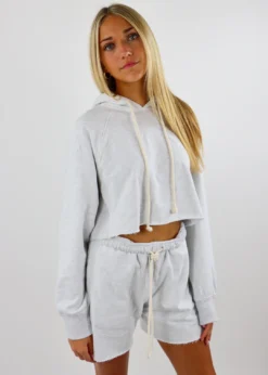 Cotton Candy Tops Better Together Cropped Hoodie ★ Grey