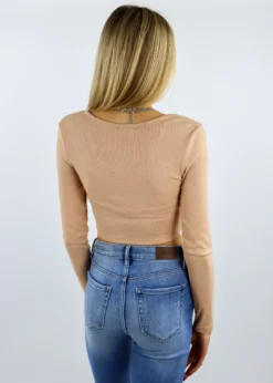 Cotton Candy Loyal Cropped Long Sleeve Top ★ Tan Tops 9 Cotton Candy Loyal Cropped Long Sleeve Top ★ Tan Tops